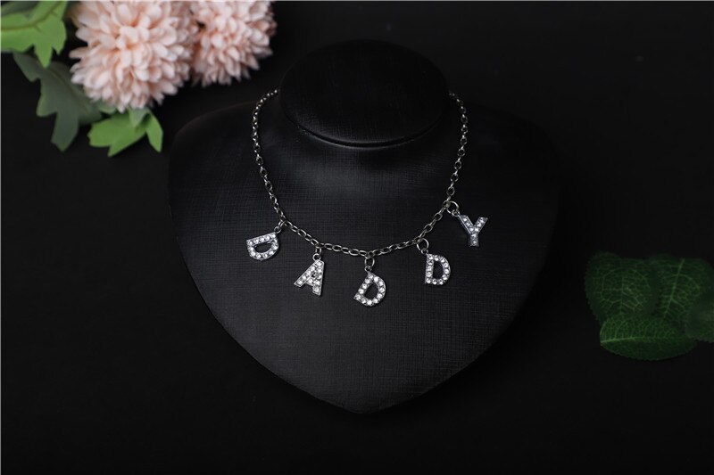 Hiphop DIY Cuban Necklace Rhinestone Letter Necklace Women Gothic Statement Necklace Jewelry Own Style: 13