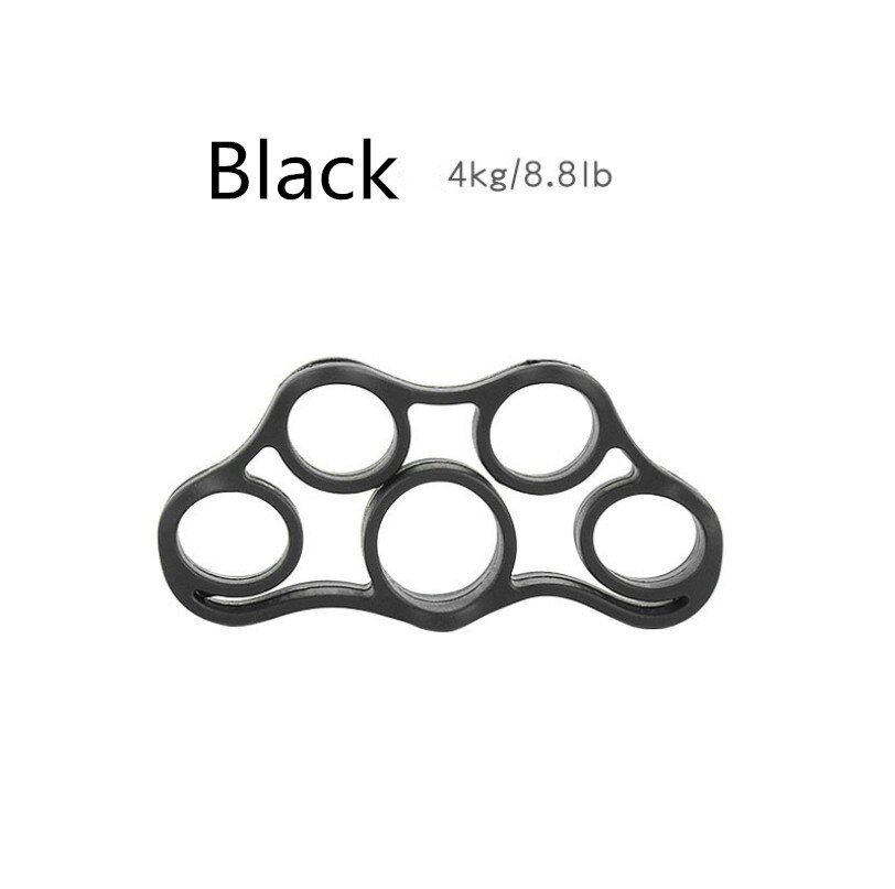 1 PCS Silicone Finger Puller Finger Exercise Rally Five Finger Ring Trainer: black