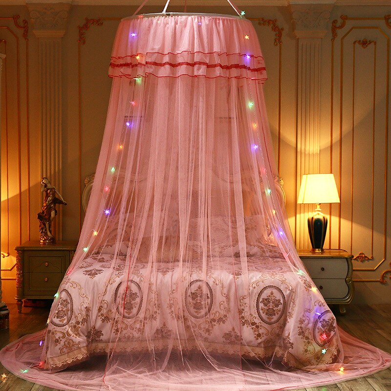 Ceiling-Mounted Mosquito Net Home Dome Foldable Bed Canopy Princess Tent Bed Curtain Twin Full Queen