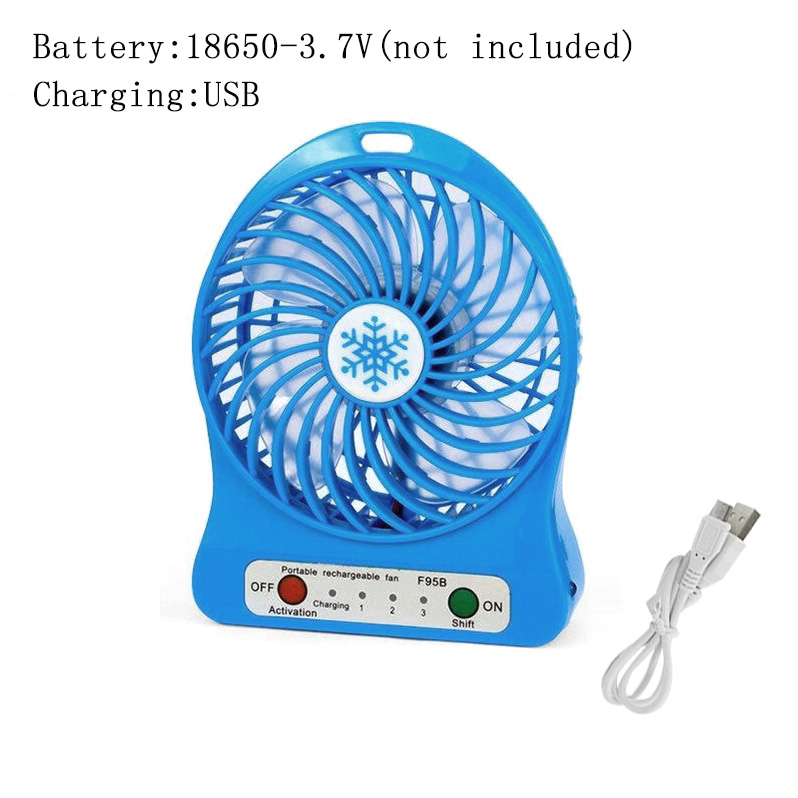 Zomer Draagbare Mini Ventilator 3 Speed Verstelbare Fans Voor Thuis OfficeDesk Bureau Reizen USB Oplaadbare Ventilator Met LED Licht Handheld