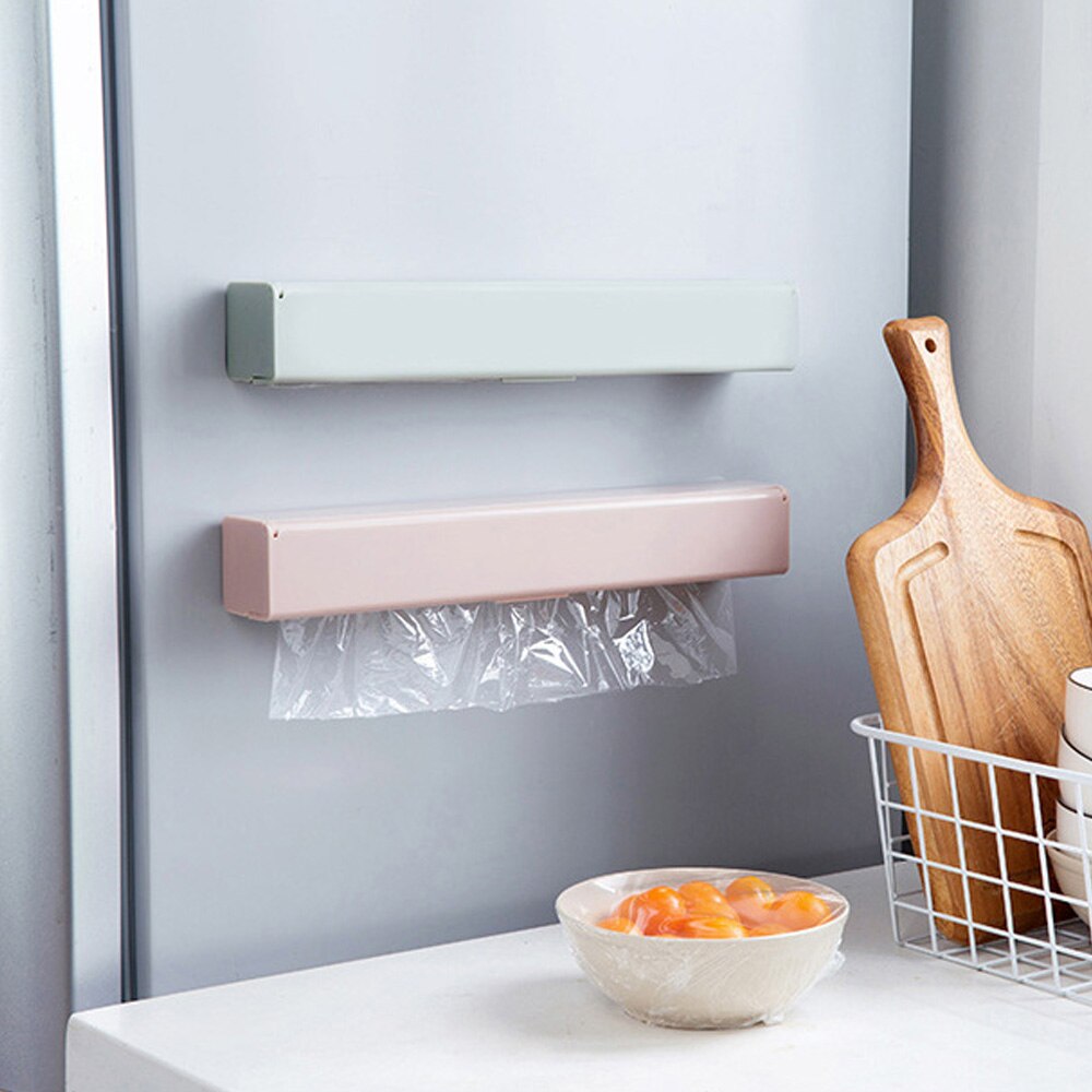 Kunststoff Lebensmittel wickeln Cutter Spender wickeln Spender Küche Haftenden Konservierungs Film Cutter Lagerung Werkzeug Küche Zubehör