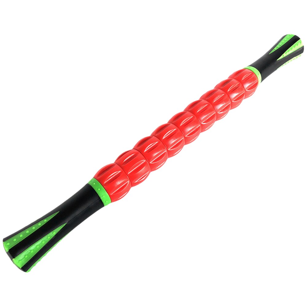 45cm 9 hjul yoga roller column fitness pilates massasje roller stick fascia muskel relief roller enhet: Rød