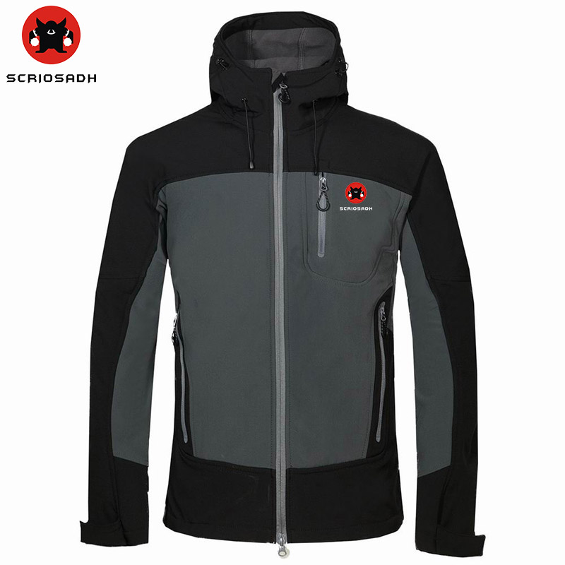 Winter Spring Outdoor Waterproof Soft shell Jacket Outdoor Camping Skiing Jacket Windbreaker Keep Warm Men Waterproof Jacket