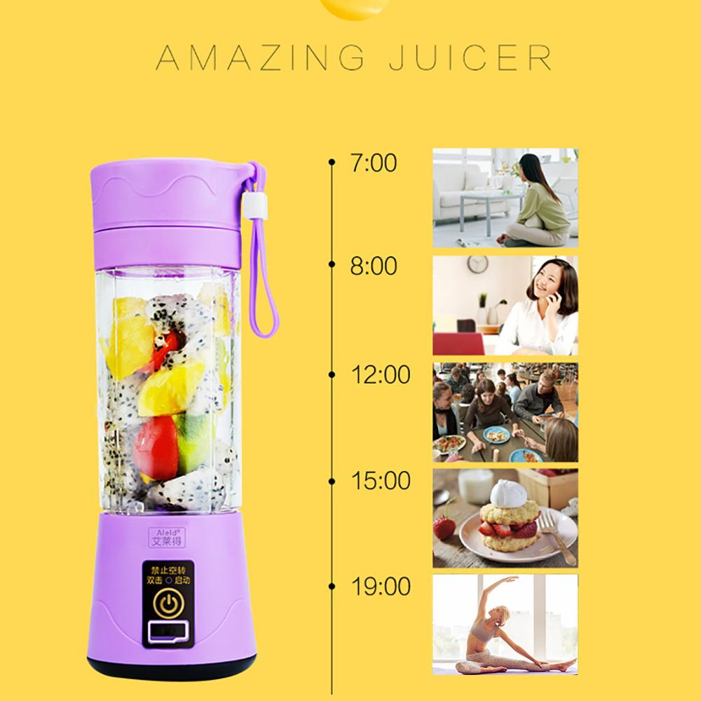 Portable Electric Juicer Cup Usb Rechargeable Personal Size Juicer Easy To Use portable electric juicer @T