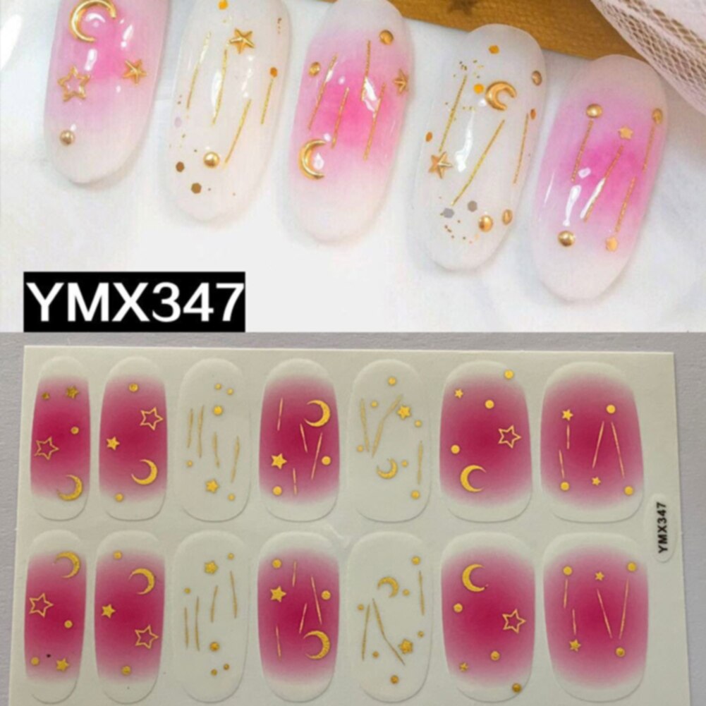 Nieuwste nagelstickers, decals, wraps, zelfklevende, volledige dekking, nail art, diy manicure, 3d maansterren