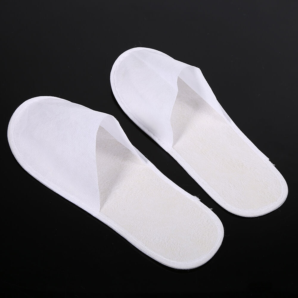 25 Pairs White Disposable Slippers Home Guest Slippers Hotel Travel Spa Shoes Hotel Party Disposable Slipper