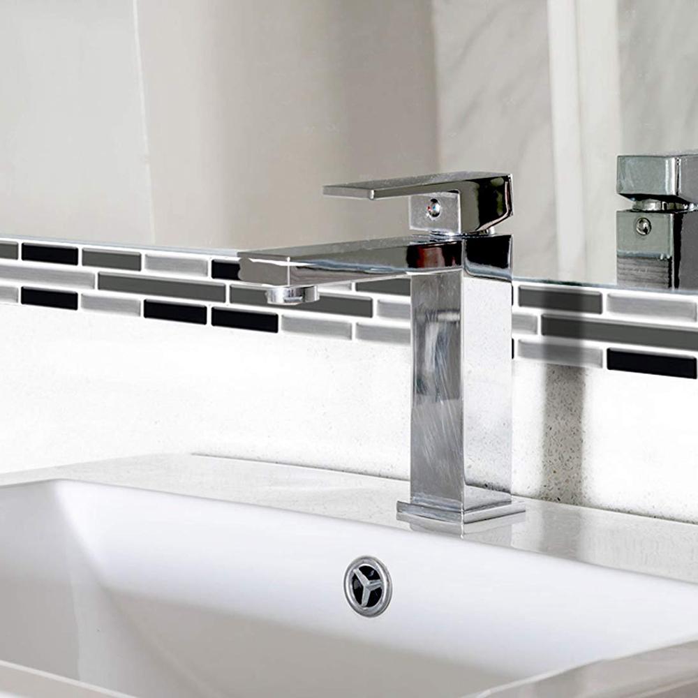 Yipscazo Selbstklebende Metallfliesen – Mosaik Fliesenspiegel In Gebürstetem Aluminium, Zum Abziehen & Aufkleben Für Küche & Bad