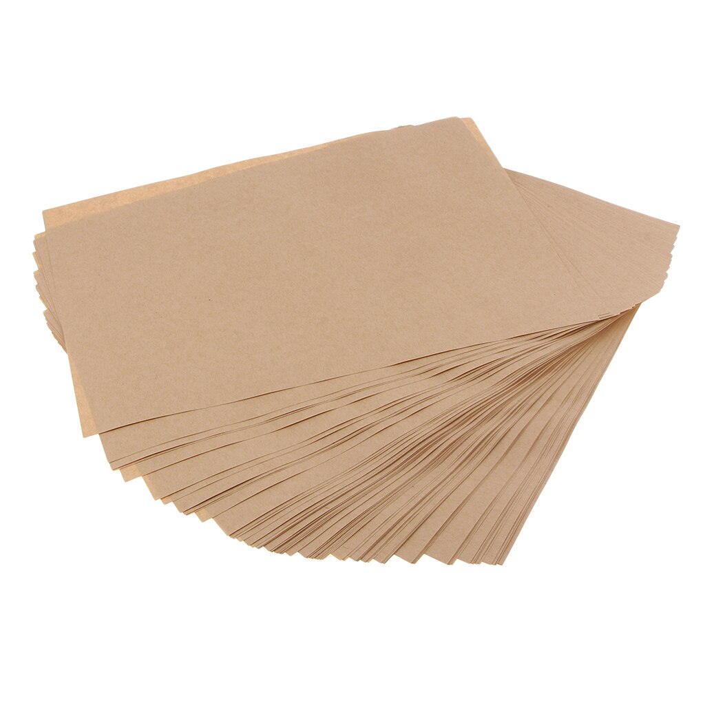 Papel Kraft marrón A4 de 100 hojas, 29,7x21x1,5 cm, Papel Kraft ecológico en blanco