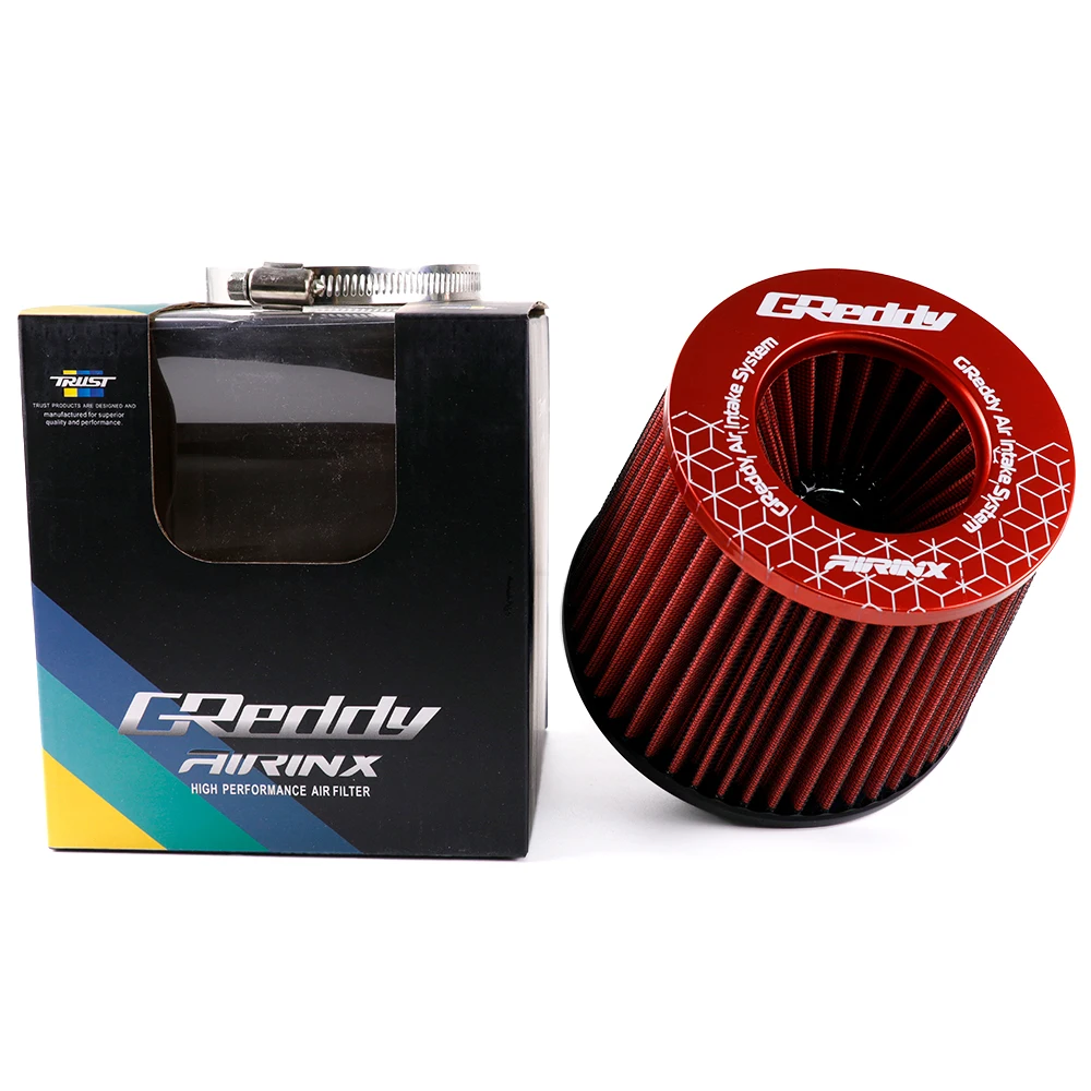 GReddi Style AIRINX Super Power Air Filter High Flow caliber Intake Cleaner 3inch 76mm: Red