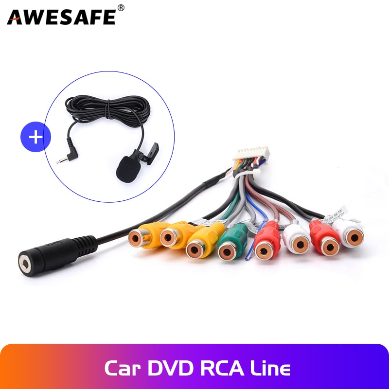AWESAFE autoradio cavo di uscita RCA cavo adattatore aux-in microfono esterno