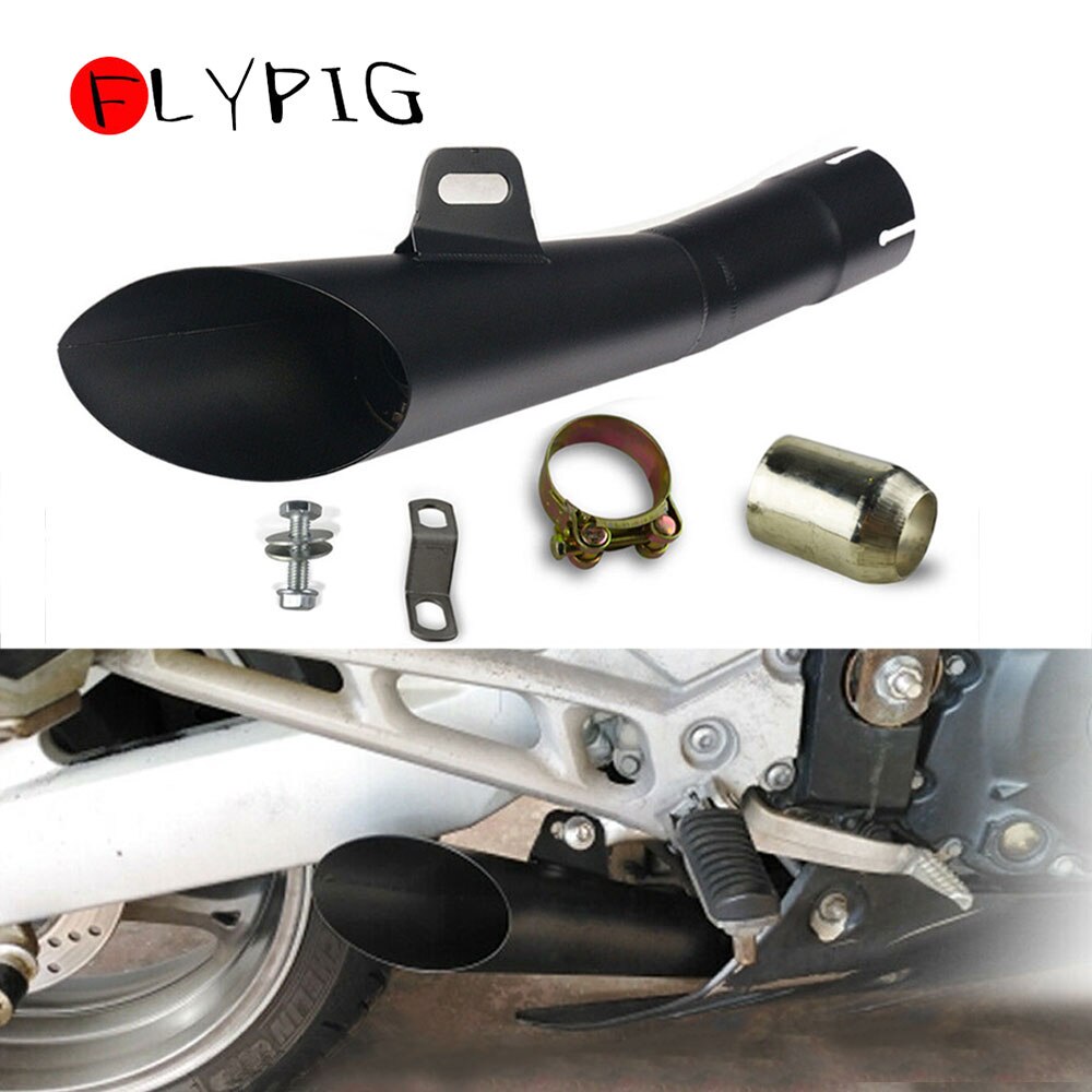 FLYPIG silenciador de escape Universal de acero inoxidable tubo de escape deslizante en 38mm-51mm motocicleta Dirt Street Bike Scooter ATV Quad