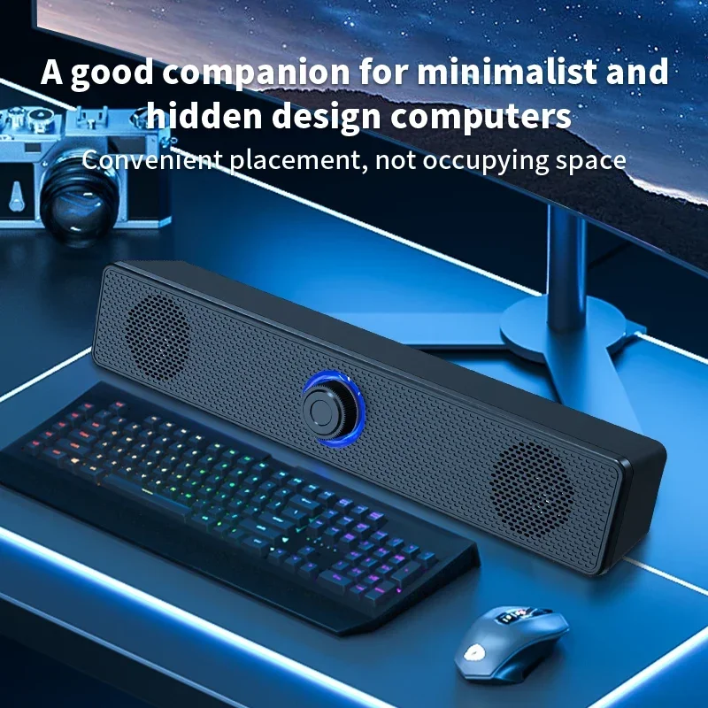 Pc-soundbar trådbunden och trådlös bluetooth-högtalare usb-driven soundbar för tv pc bärbar dator spel hemmabio surroundljudsystem