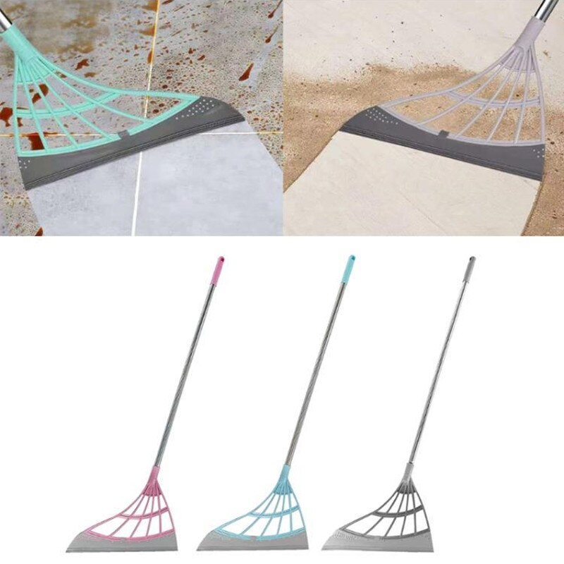 Rubber Broom Hand Push Sweeper Magic Broom Floor Wiper Squeegee For Home Floor Cleaning Squeegee Sweeping Brush Pet Hair Broom