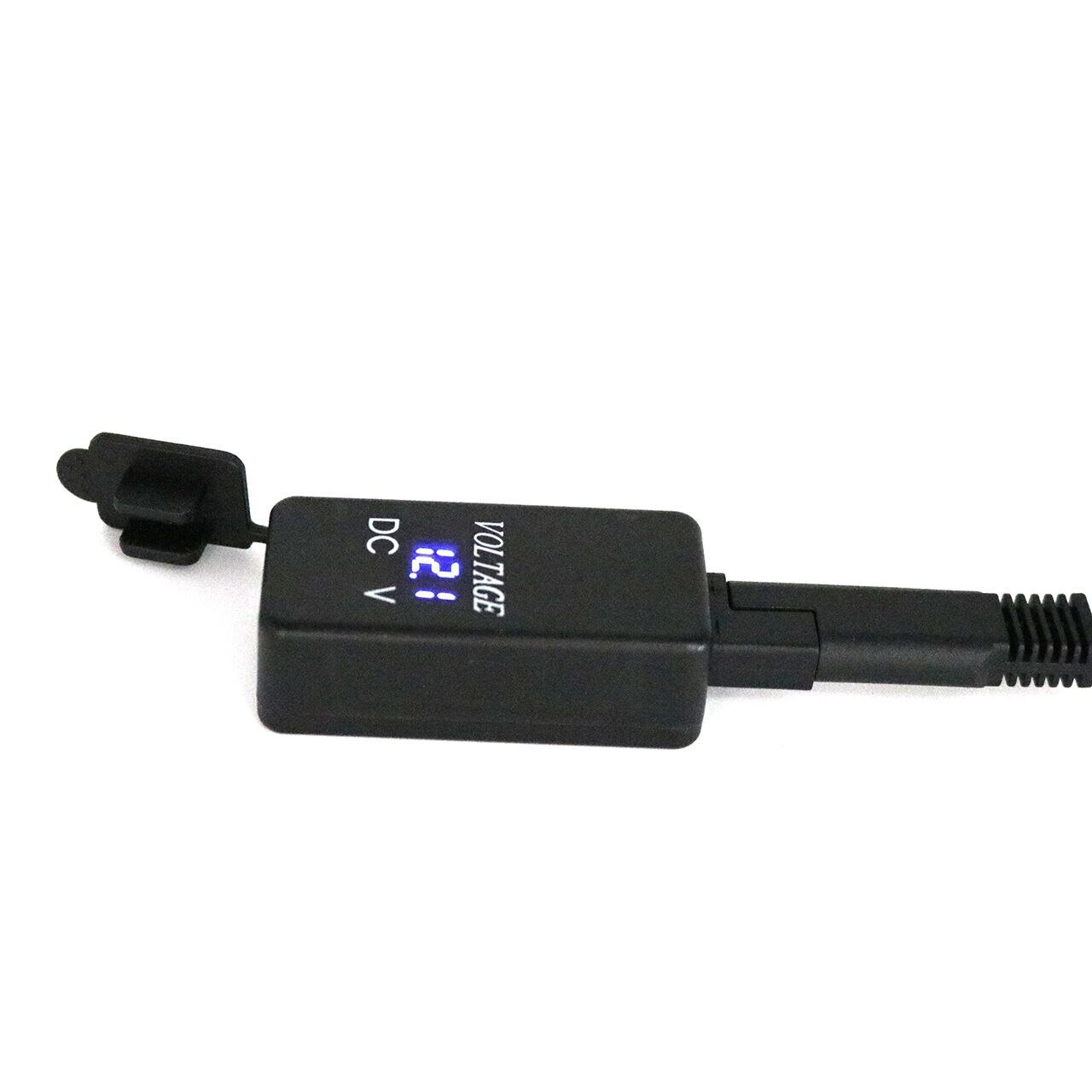 4.2A Motorcycle Dual USB Charger SAE to USB Adapter Phone Tablet GPS Charger LED Voltmeter