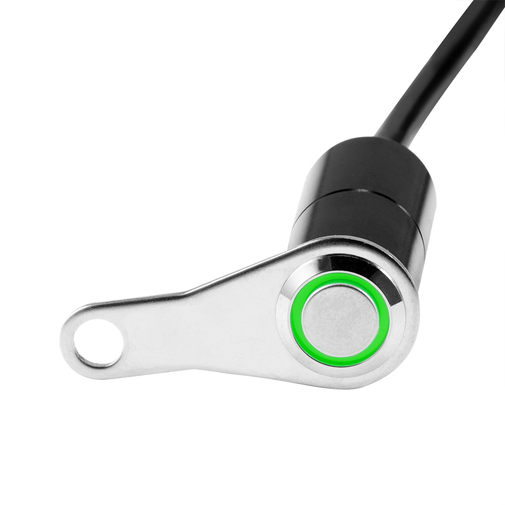 Interrupteurs étanches pour guidon de moto, en acier inoxydable LED, marche-arrêt, montage réglable, bouton étanche, phare DC12V: green