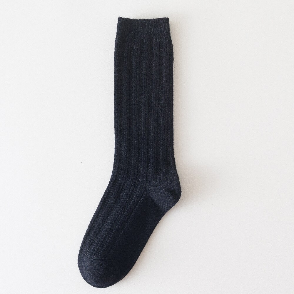 Kids Kinderen Katoenen Kniekousen Voor Meisjes Solid Gestreepte Baby Meisje Kniehoge Sokken Winter Sokken Voor Jongens Half sokken: 4 / 9-12Y