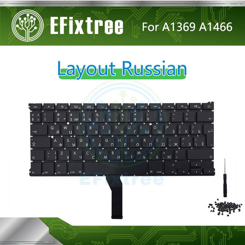 Russian A1466 Keyboard For Macbook Air 13.3 inch A1369 Layout EMC 2469 2559 2632 2924 2925 3178 Year