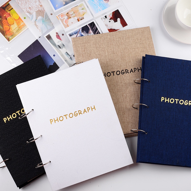 Stor kapacitet fotoalbum til billeder 10 x 15 løse blade 3 ringbind bog til 3 tommer 5 tommer 6 tommer 7 tommer billetter