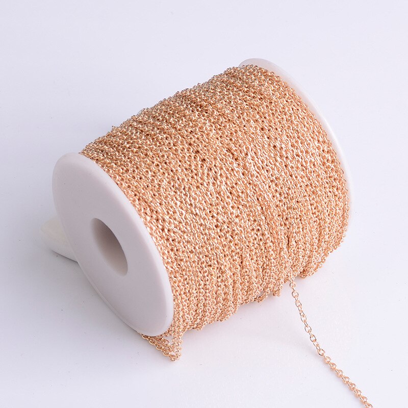 5Meters 10Meters KC Gold Necklace Chain Roll Metal Iron Necklace Chain for Jewelry Making Components Handmade DIY: B1143 KC 2.5mm / 5meters
