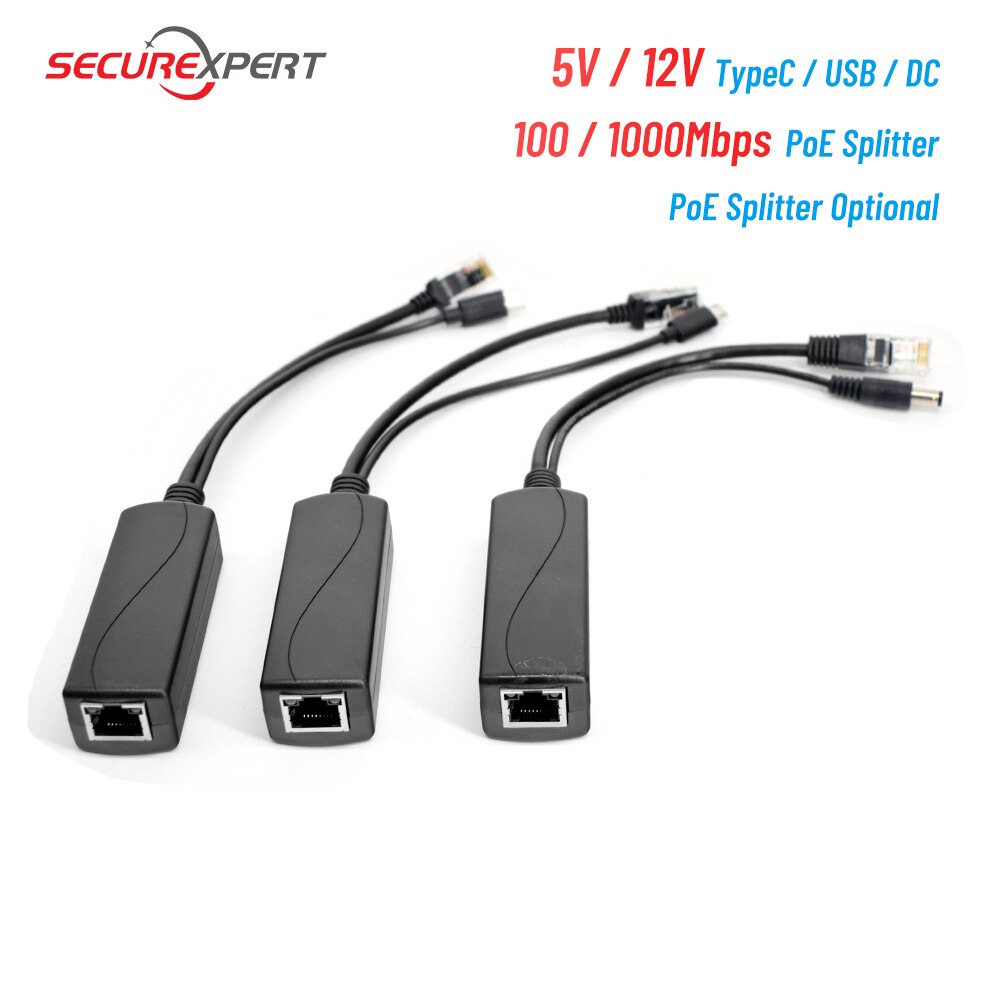 Poe splitte POE Cable POE Splitter Injector Passive Power Over Ethernet Adapter Cable POE Splitter RJ45 Injector For IP Camea