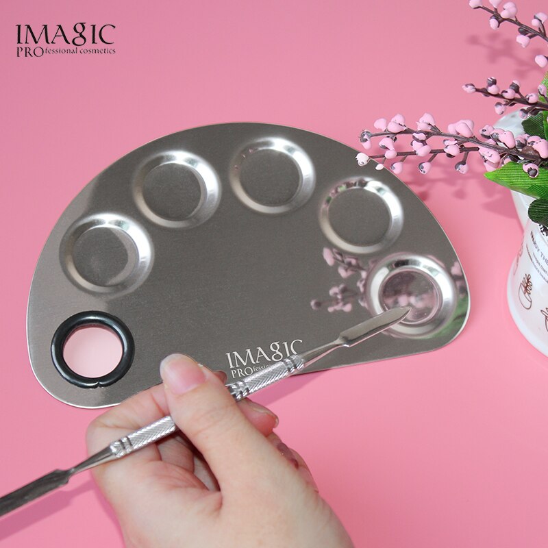 IMAGIC Professionelle machen-hoch Palette Schönheit Edelstahl machen-hoch Nagel Lidschatten Stiftung Mischen Palette Spachtel Kosmetische Werkzeuge