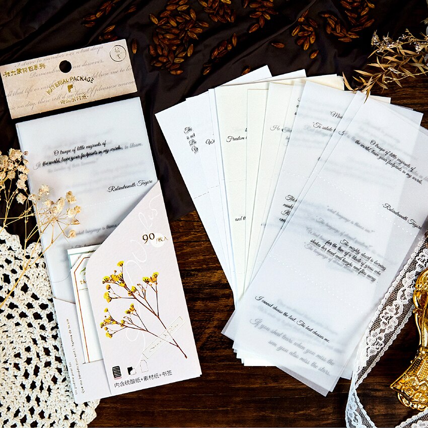 VanYi-Colección de poesías Vintage, 6 diseños, cartas en stock, letras de papel cuadradas, álbum de recortes, fabricación de tarjetas, proyecto de diario Bullet DIY: C