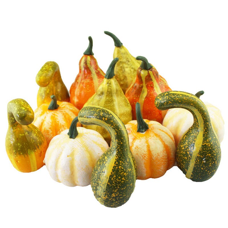 6/12/16 pz Decorativa di Zucche di Halloween Zucche Ornamentali Da schiacciare e Zucca per la Decorazione di Halloween citrouille blanche BDF