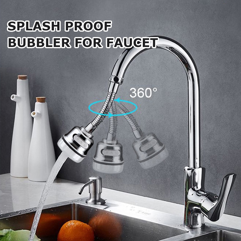 Universal Filter Tap Universal Splash Filter Faucet Sprayer Diffuser Water Splash Three-Speed Adjustable Extend Kitchen Bubbler