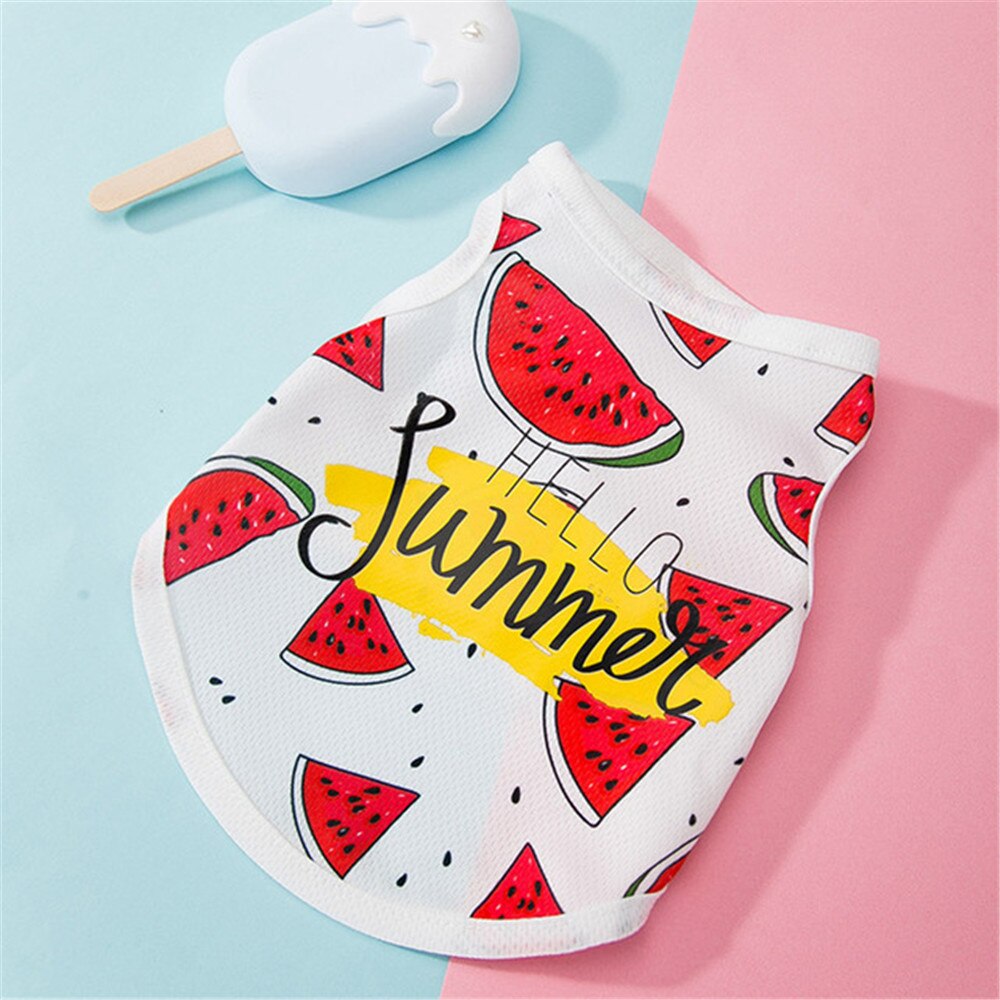 Miflame Hello Summer ropa de perro chalecos para disfraces de mascotas Chihuahua Pomerania camisetas de camisas con de chaleco para mascota playera para mascota: M for 2.5-4 kg