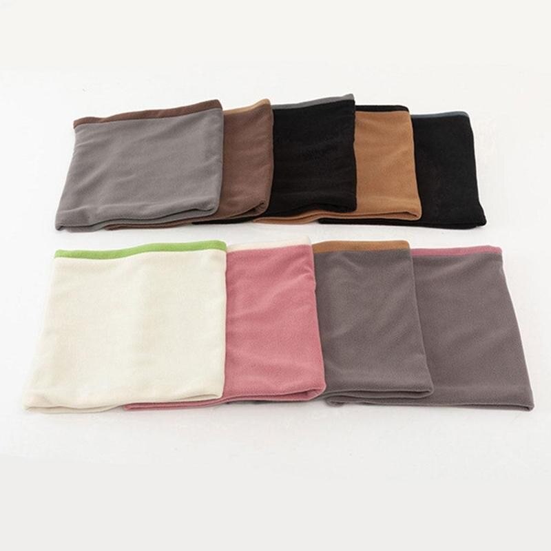1 stk buff på halsen vinter crinkle hijab fleece skjerf ansikt bandana kvinner menn strikket solid hals skjerf buff på halsen vinter