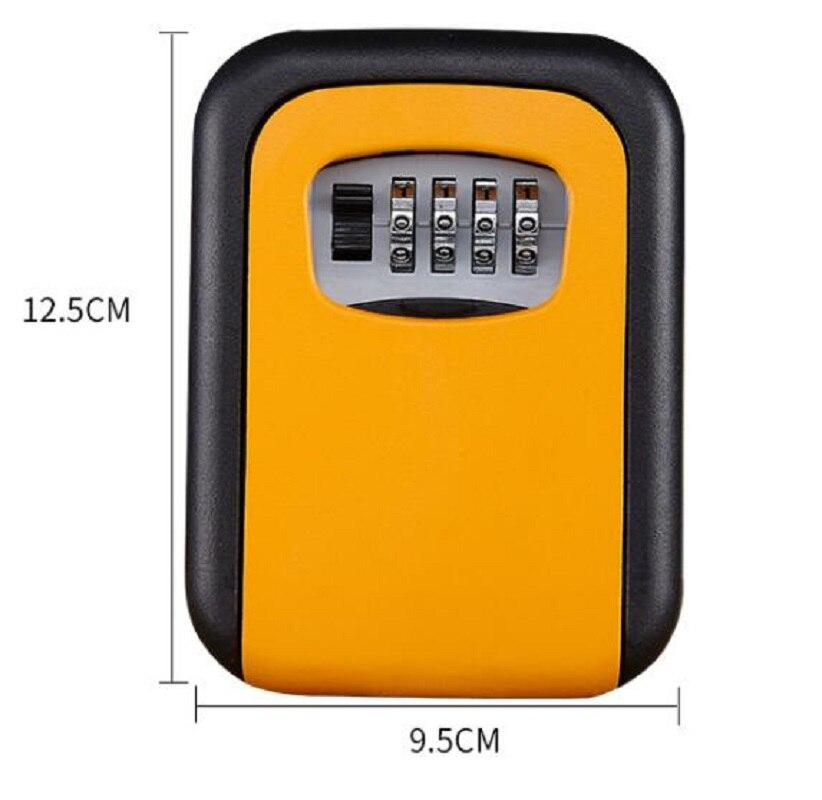 Wall Mounted Key Storage Organizer Boxes with 4 Digit Combination Lock Spare Keys Organizer Boxes Metal Secret Safe Box: Orange