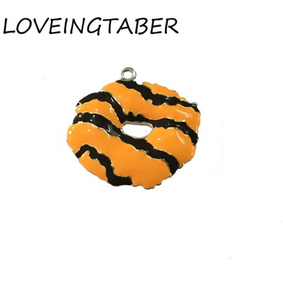 ( Choose Color First ) 42mm*33mm 10pcs/lot Silvery Color Samoa Girl Scout Cookie All Enamel Necklace Pendant: Orange