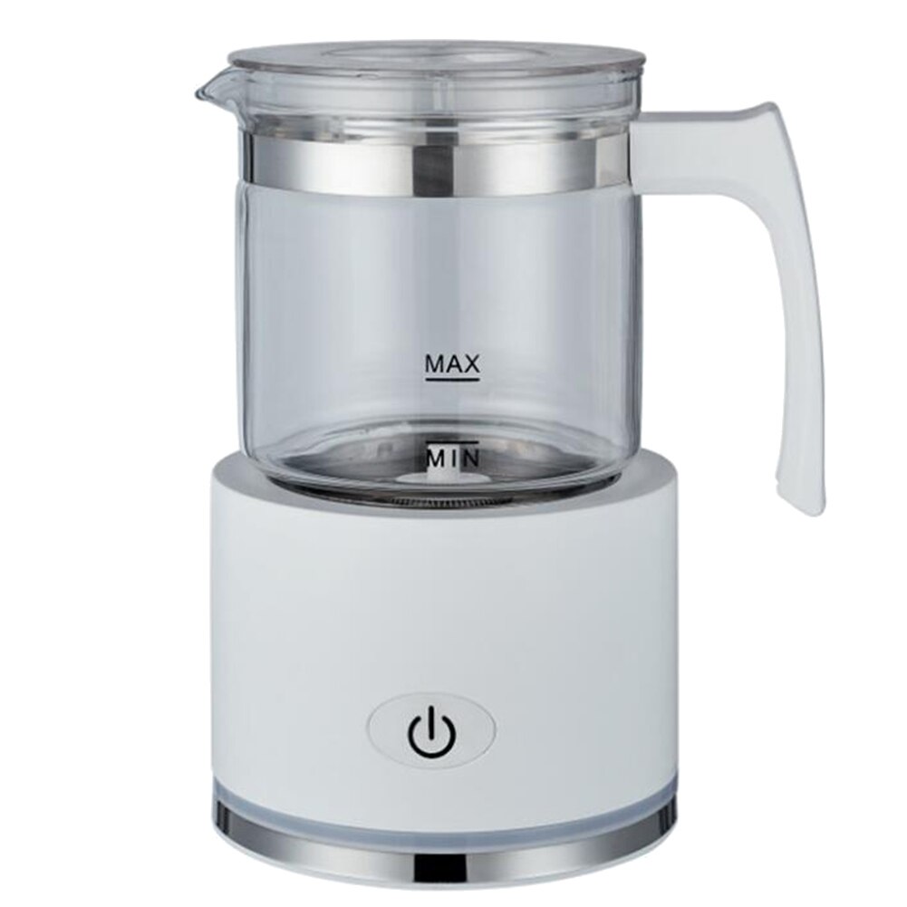 Grote Capaciteit Melk Frothers Elektrische Melkopschuimer Stoomboot Led Automatische Schuim Maker Voor & Koud Melkschuim Rvs: Glass Cup2 EU White