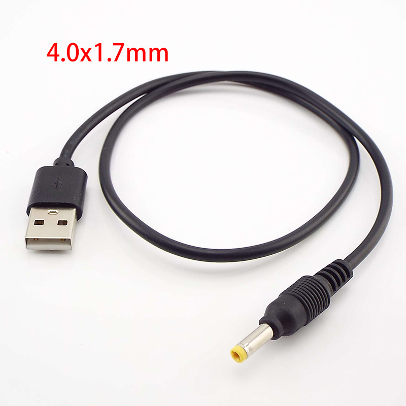 Cable de carga de puerto USB a CC de 1M, conector de enchufe CC 5,5x2,1 5,5x2,5 3,5x1,35 4,0x1,7 2,5x0,7mm, Cable de extensión de fuente de alimentación: BLANCO