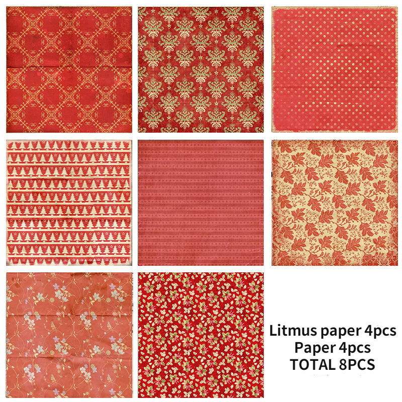 14Cm X 14Cm Chirstmas Retro Plakboek Rijstpapier Bloem Achtergrond Ambacht Diy Papier Junk Journal Scrapbooking Lakmoespapier 8 Stuks: Oranje