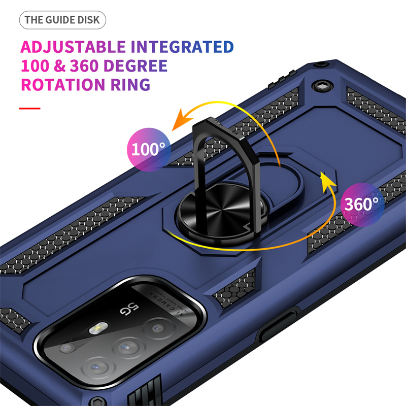 Funda de teléfono A prueba de golpes para OPPO A94 5G, carcasa trasera de PC dura con anillo de soporte magnético para coche Reno 5Z 5 Z Reno5Z A 94 Oppoa94