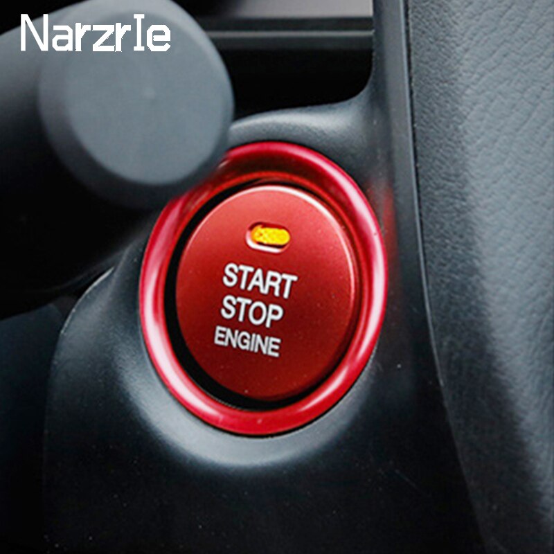 Bilinredning motor start stopp tändning nyckelring lock passar för mazda 3 bm bn 6 gj1 gl cx -4 cx4 bil dekor tillbehör