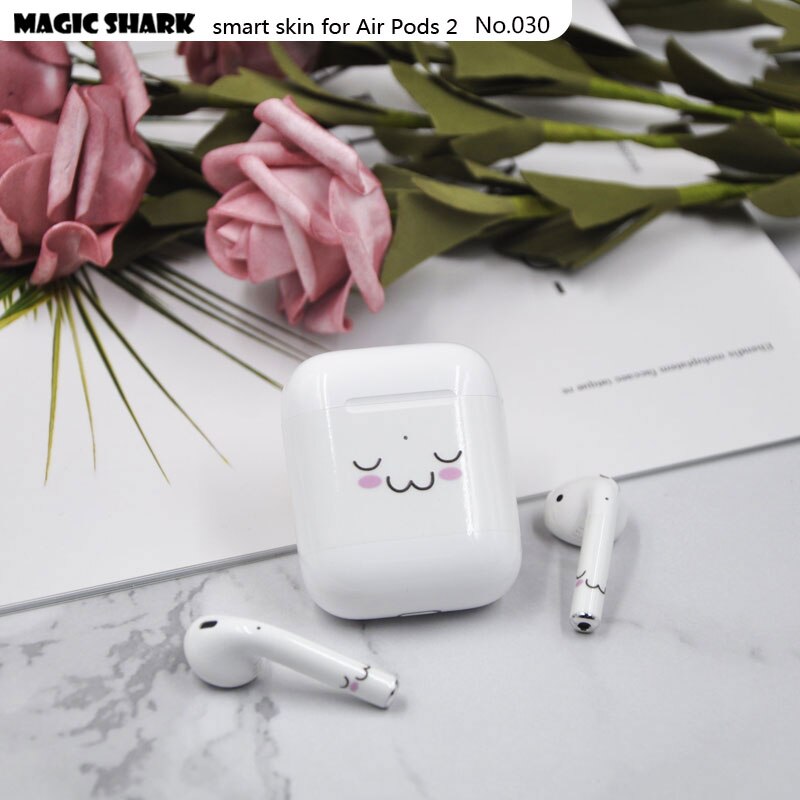 Magic Shark Clear Cute Simpsons Flower Crayon Shinchan Leaf Ultra Thin Sticker Film for Apple Airpods II 2 Earphone 028-050