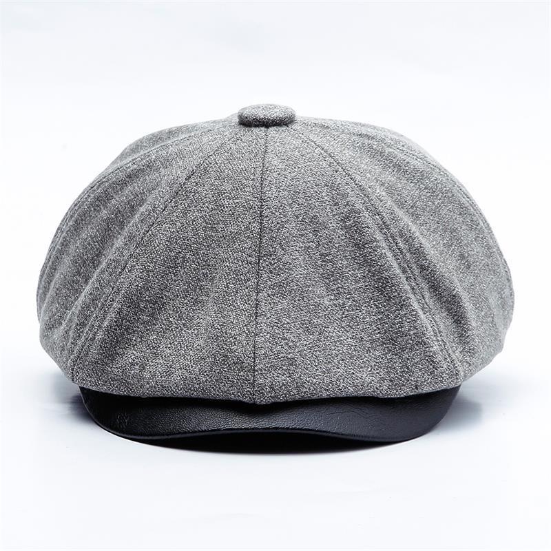 Jamont Winter Thicken Earflaps Newsboy Caps Men Warm Plus Velvet Octagonal Hat Male Detective Hats Painter Caps Visors Chapeau: Light Gray / Fitted 60cm
