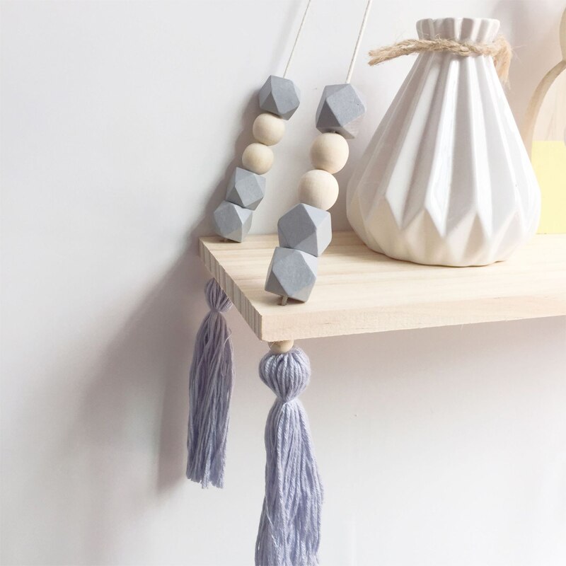 Étagère murale suspendue à pampilles en bois | Rangement de pièces, perles, décoration pour chambre d'enfants personnalité, 1 pièces, ornements pour décoration de la maison