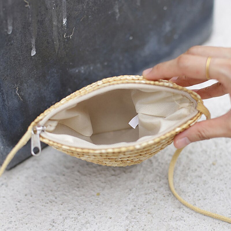 Paglia delle donne Ha Lavorato A Maglia Mini Crossbody Bag Sveglio Elegante Rattan Borse e Borsette Tote Bella Dolce Della Spiaggia di Estate del Sacchetto di Spalla