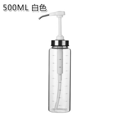 300ml/500ml Gewürz Flasche Spender Ketchup Soße Flasche Spritzgerät Küche Container Glas Lagerung Flaschen für Öl und essig: 500ML Weiß