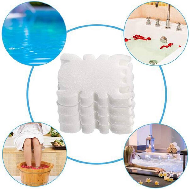 24 stück Öl Absorbieren Schwamm Dreck Abschaum Schwamm Spinne Form Abschaum Entferner für Spa, Whirlpool, Pool, weiß (Spider-Geformt)
