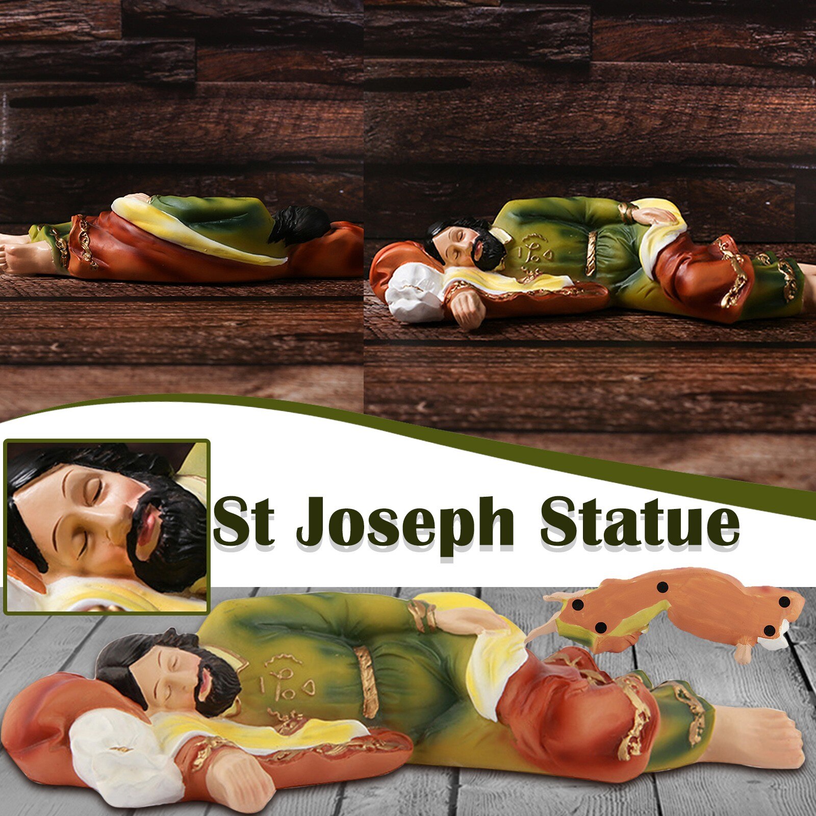 4 # Slapen St Joseph Standbeeld Saint Joseph Katholieke Religieuze Hars Standbeelden, Gnome Hars Standbeelden Binnenplaats Boom Decoratie: Default Title