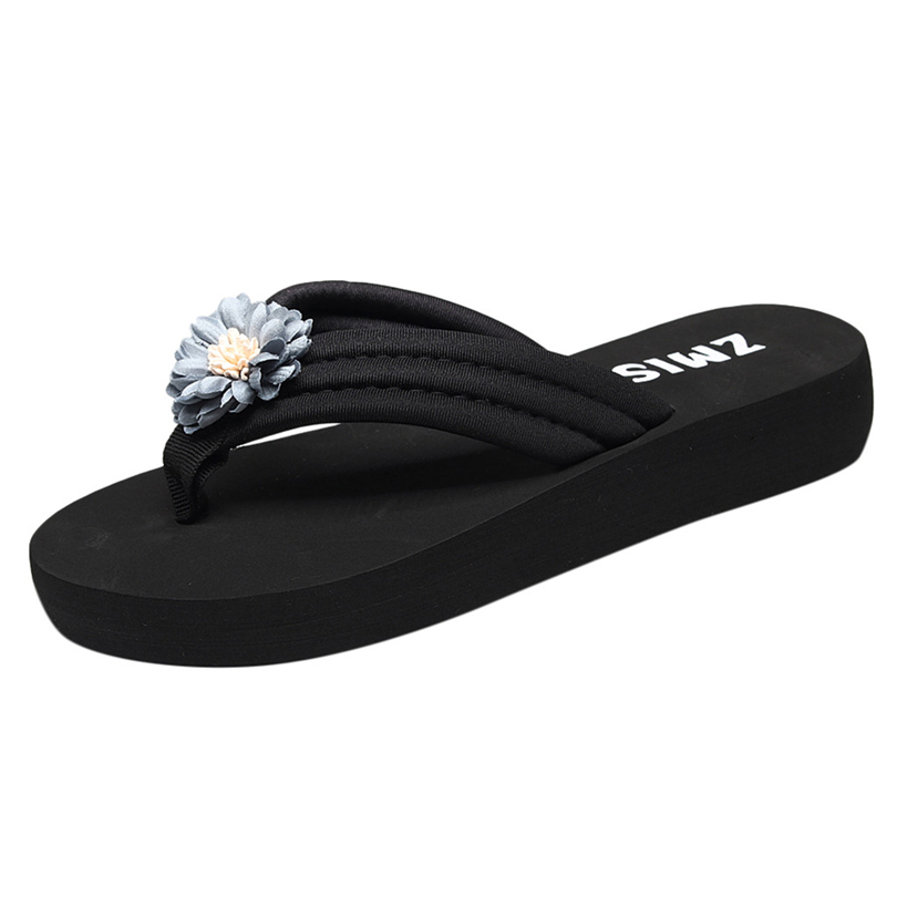 Dam sommartofflor dam konstgjorda blommor flip flops halkfria gummikilar tofflor strandskor pantuflas mujer  a40