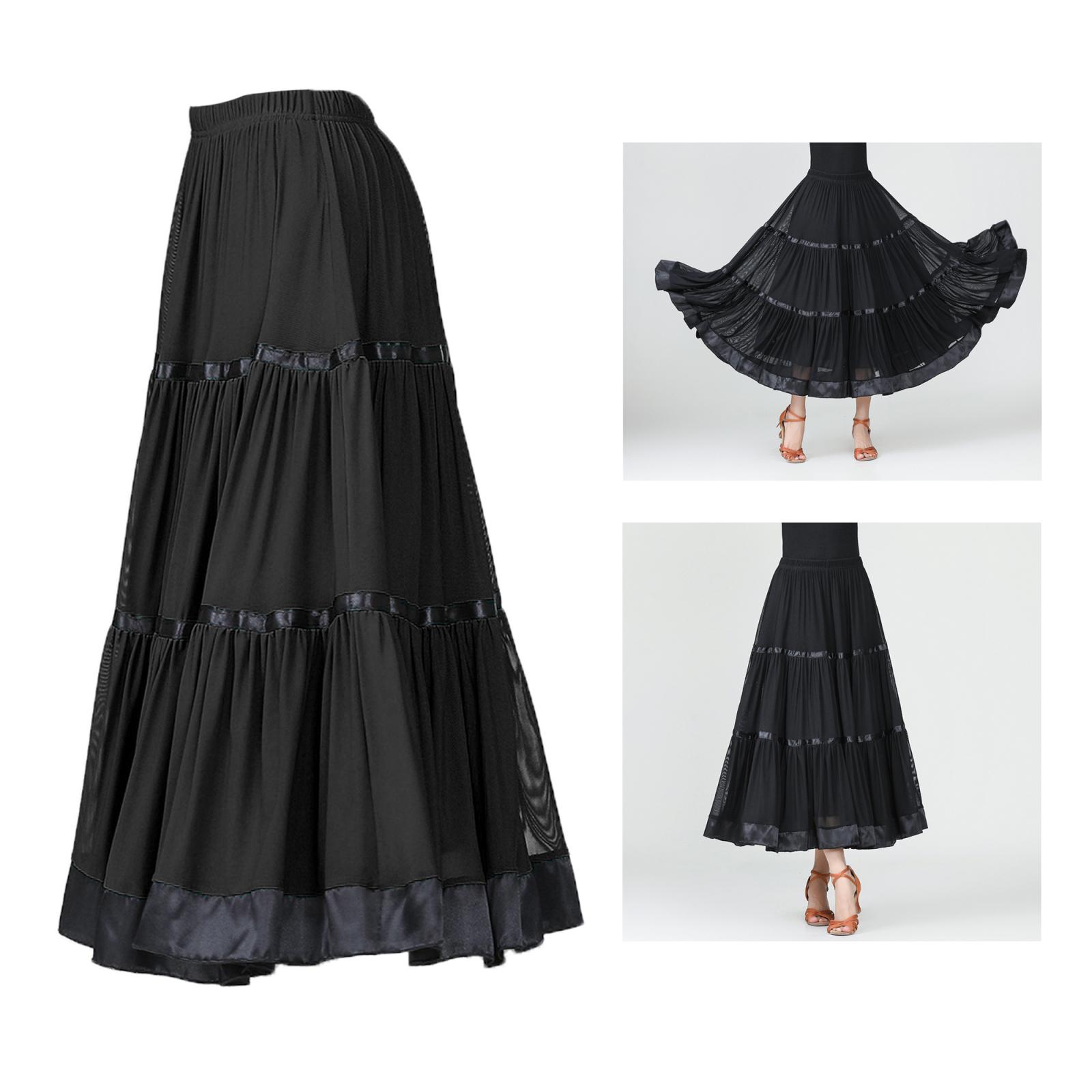 Women Modern Waltz Latin Tango Dancing Clothes Ballroom Swing Long Dance Skirts Practice Costume