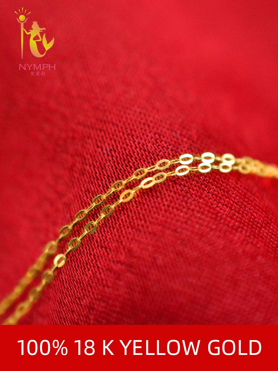 NYMPH 18K Yellow Gold Chain Bracelet Pure Au750 Charm Trendy Bracelets For Women Party S327