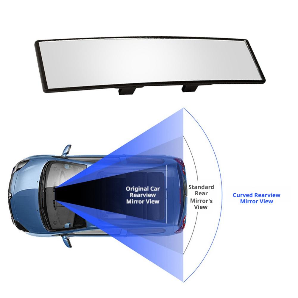 Car Interior Curved Rearview Mirror Increase Vision Field Reduce Blind Spots Universal Car Anti-glare Panoramic Rearview Mirror