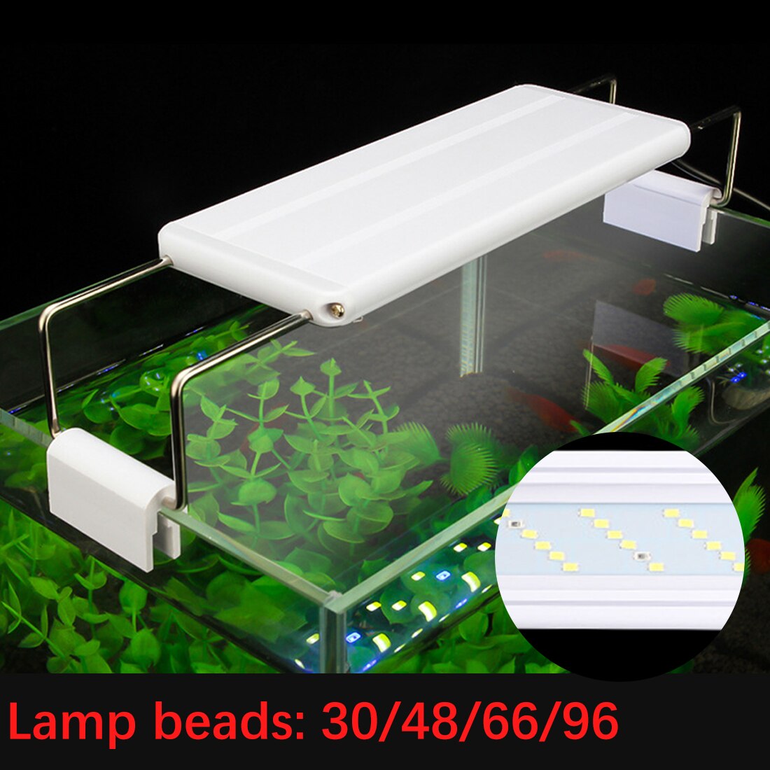 220-240VAquarium Led Licht Super Slim Fish Tank Aquatic Plant Groeien Verlichting Waterdichte Bright Clip Lamp Blauw Planten Led 18-70Cm