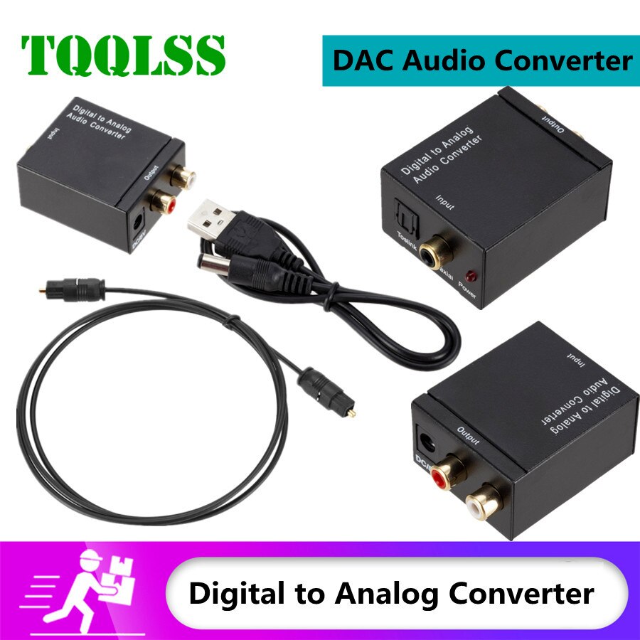 Dac Digitaal Naar Analoog Audio Converter Optical Fiber Toslink Coaxiale Signaal Naar Rca R/L Audio Decoder Spdif Atv dac Converter